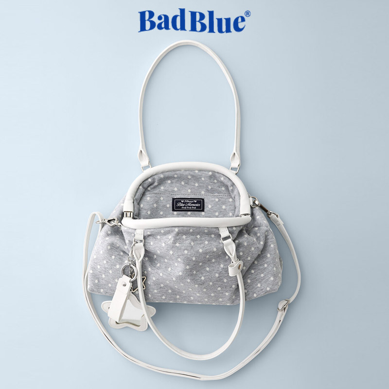 ●Bad Blue● Dot Cozy Dumpling Bag (Gray)