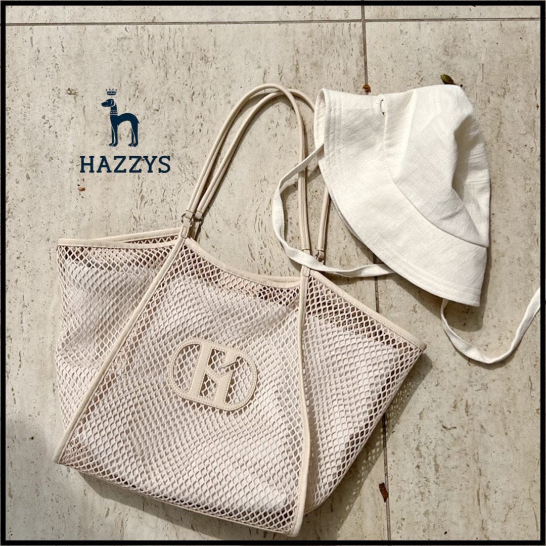 [HAZZYS] シグネチャーHブラック ネットバッグ(+ポーチバッグ)IV