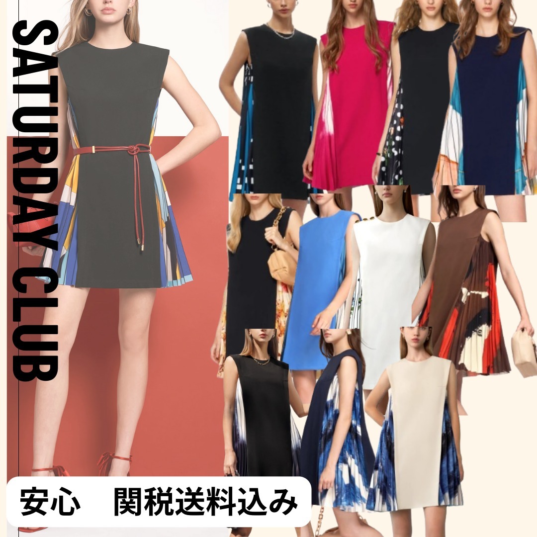 ☆SaturdayClub サイドプリントプリーツシフトワンピース
