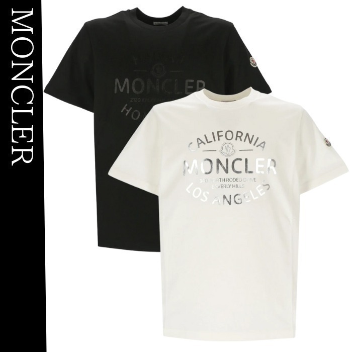 関税込★VIP価格【MONCLER】ラミネートロゴプリントTシャツ