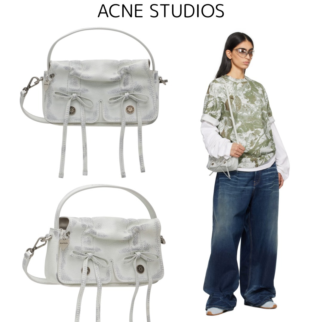 ＜AcneStudios＞マイクロマルチポケットバッグ ホワイト＆グレー
