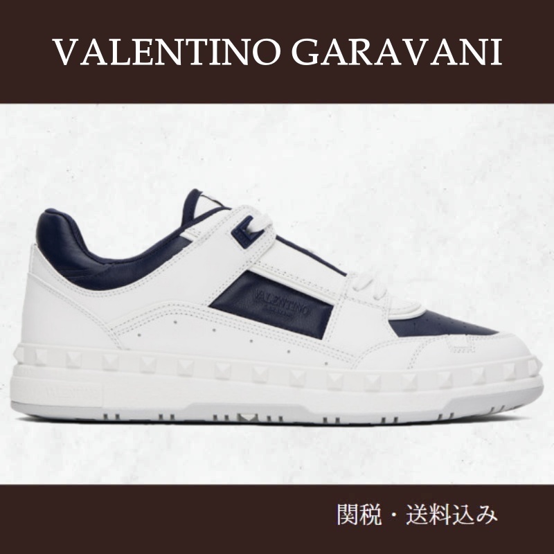 Valentino Garavani★ホワイト＆ネイビー Freedots スニーカー