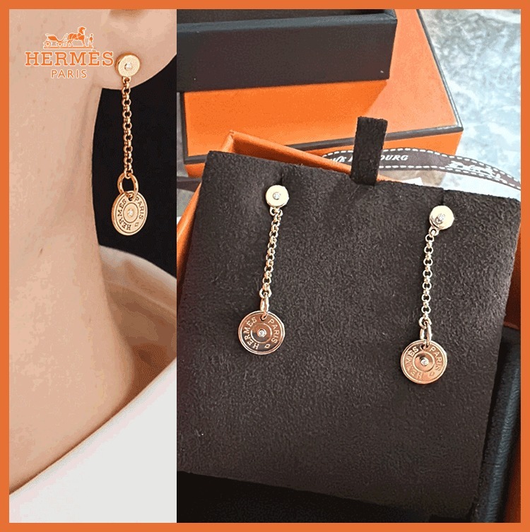 【上品エレガント☆】HERMES ピアス《エルメスエクスリブリス》