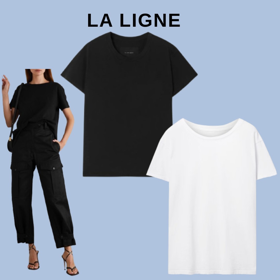NILI LOTAN ダメージ加工 コットン Tシャツ【関税なし】
