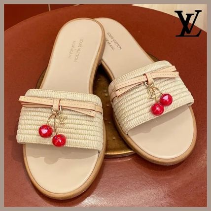 【上品♪スタイリッシュ】Louis Vuitton★フラットミュール ベージュ系 Louis Vuitton MONOGRAM(ルイヴィトン モノグラム