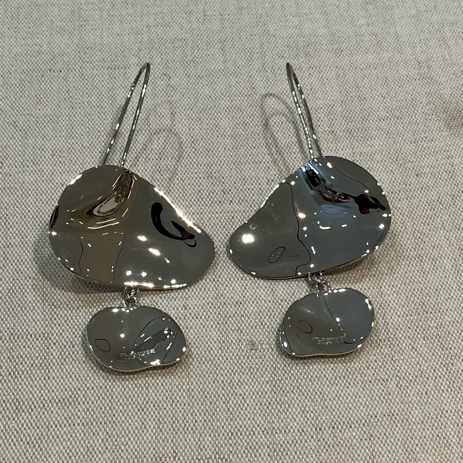 直営店☆JIL SANDER☆SALE! お洒落♪ロゴ ピアス シルバートーン