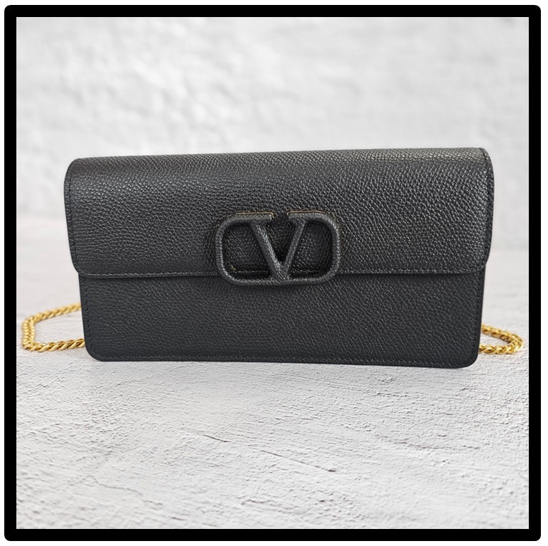★関税込★VALENTINO★Vロゴ チェーン ショルダーバッグ★BLACK