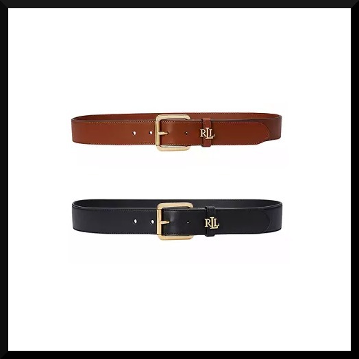 ベルト RALPH LAUREN Logo-Keeper Leather Belt