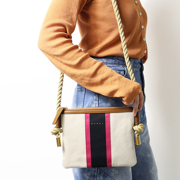 MARNI ショルダーバッグ キャンバス×レザー PHMO0011U5 P6458