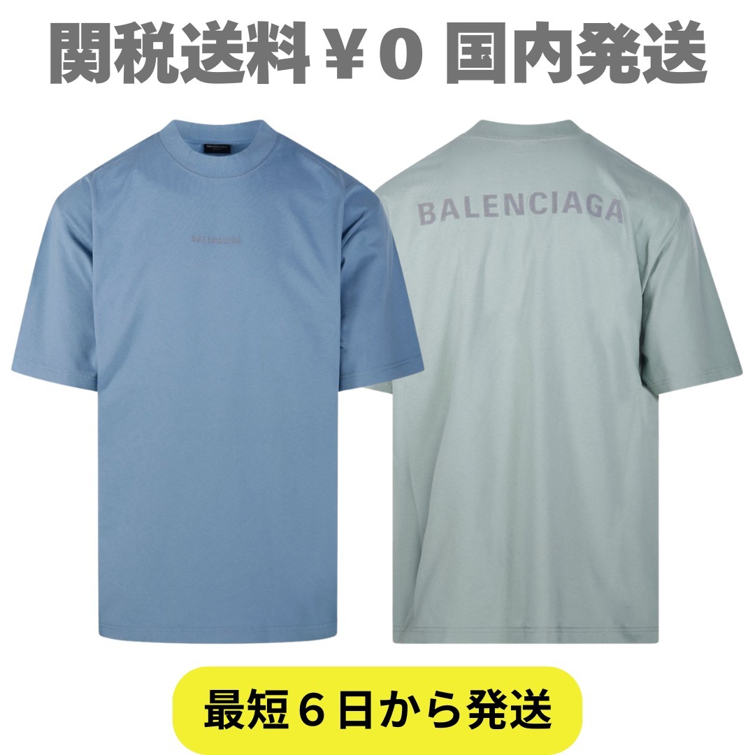 完売必至【バレンシアガ】ロゴ刺繍 半袖Tシャツ 綿 シンプル
