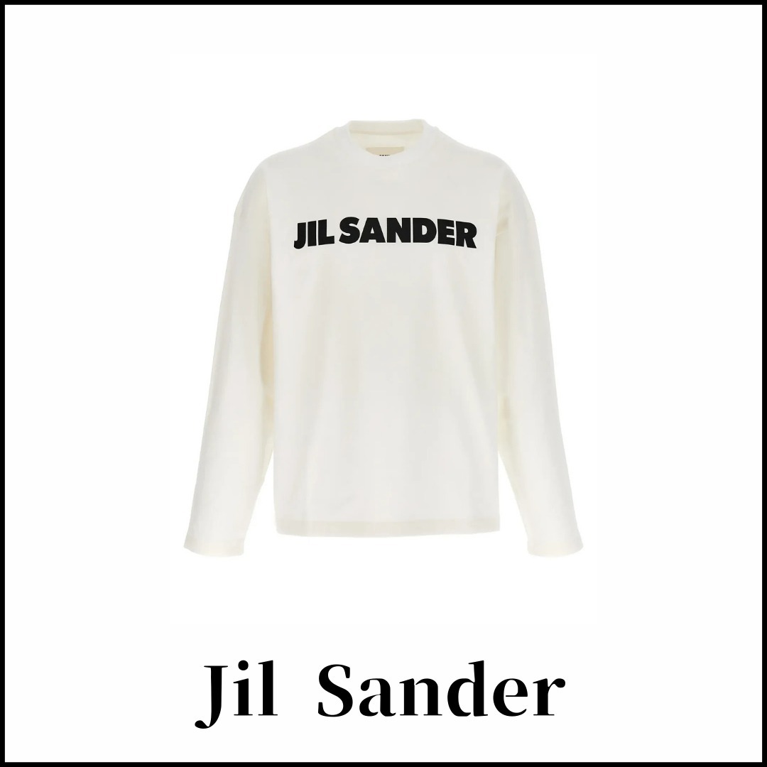 【Jil Sander】ロゴプリント ロングスリーブ Tシャツ ホワイト