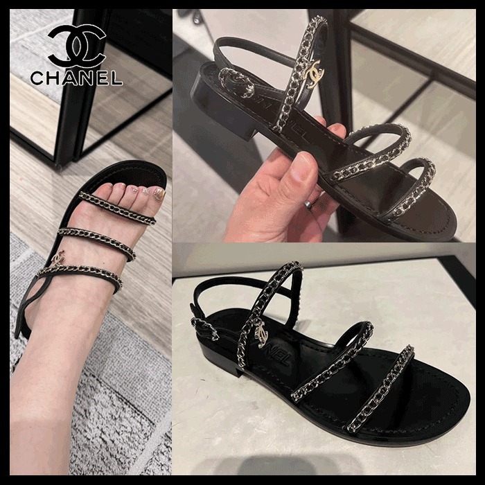 【チェーンとロゴがポイント☆】CHANEL サンダル CCロゴ