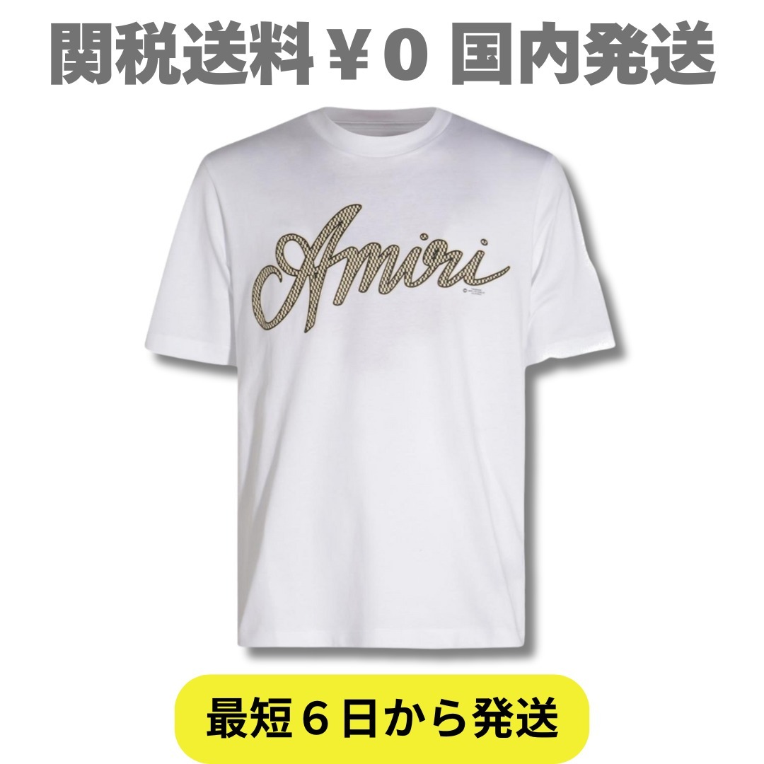 【アミリ】ロゴ 半袖Tシャツ コットン クルーネック ホワイト