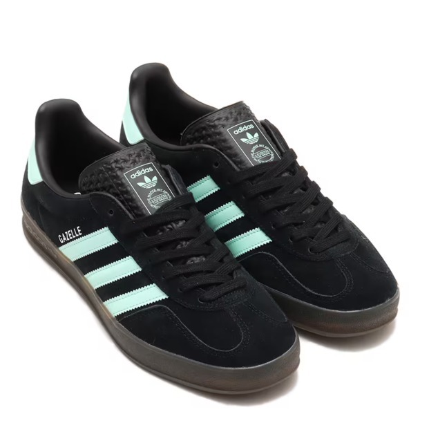 adidas GAZELLE INDOOR CORE BLACK/CLEAR MINT/GUM 国内発送