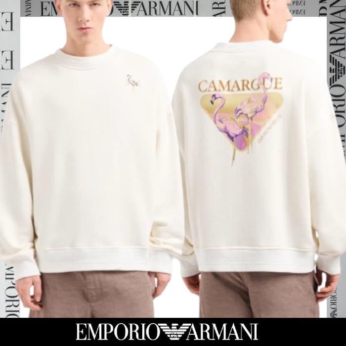 EMPORIO ARMANI▼フラミンゴ ロゴ コットン スウェットシャツ