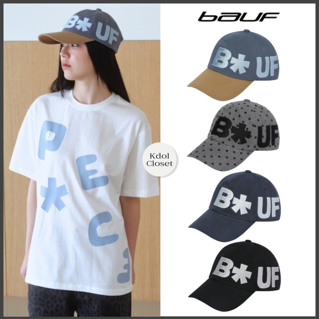 韓国人気 サイドロゴ キャップ[BAUF] B SIDE LOGO BALL CAP