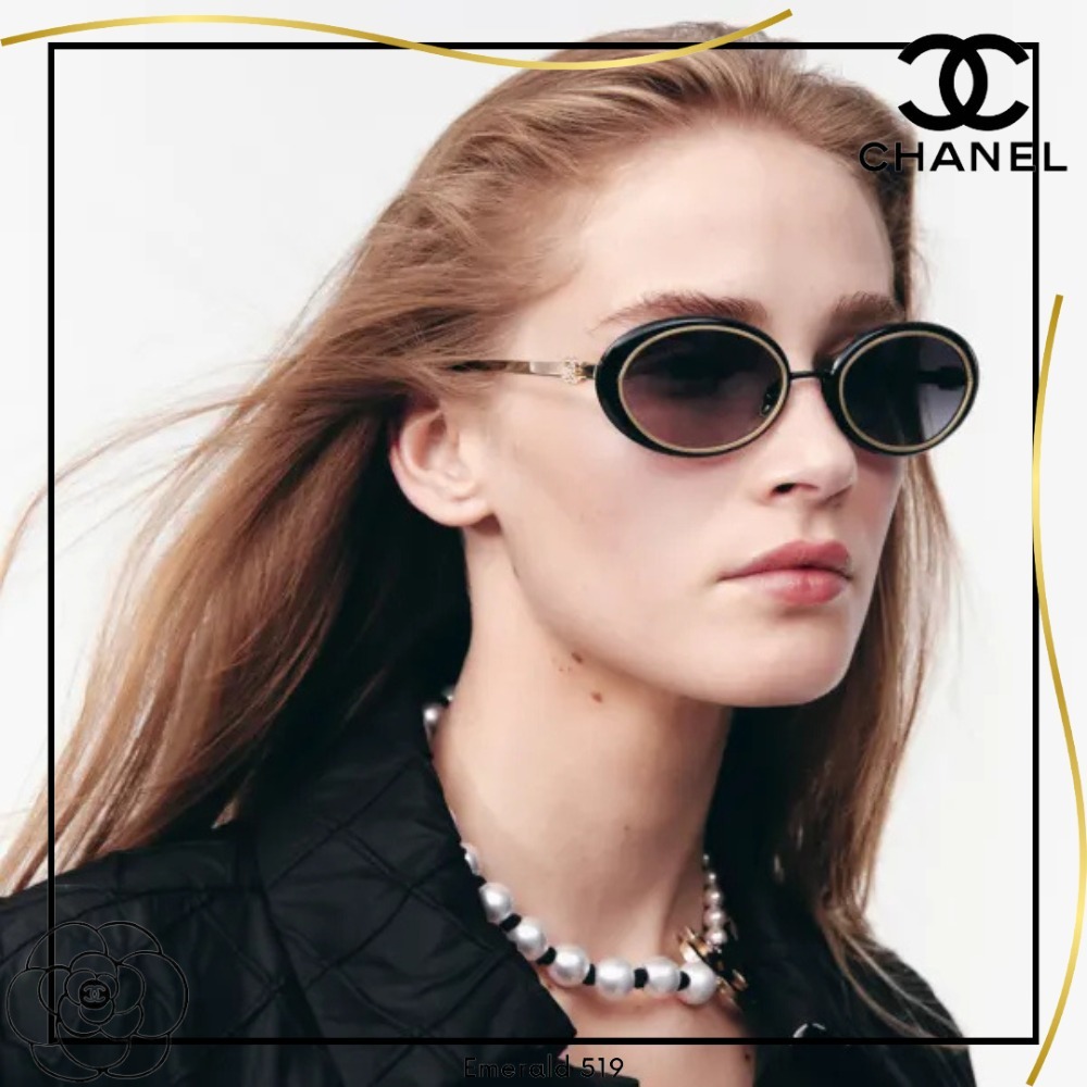小顔効果も演出 CHANEL オーバルシェイプ サングラス