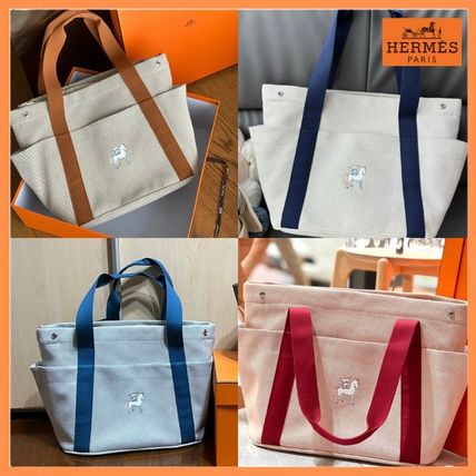 ネイビー（紺）系 HERMES(エルメス) トートバッグ(レディース