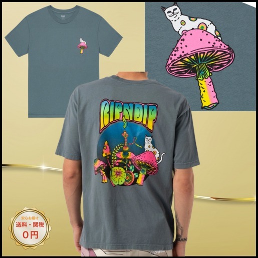 関税込み♪【RIPNDIP】Psychedelic ロゴ ★ 半袖 シャツ