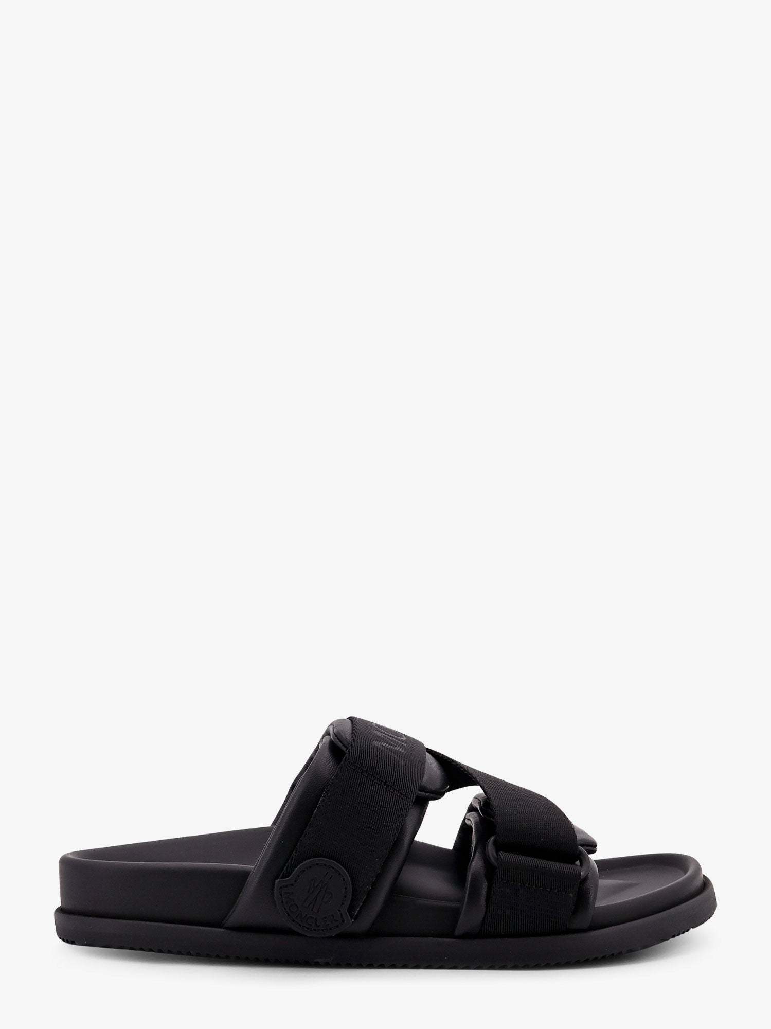 サンダル・ミュール MONCLER Mon summer leather sandals with nylon details Nero