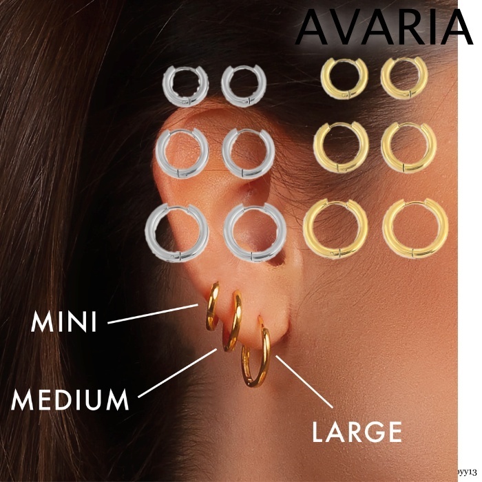 【話題:水中OK:色あせなし:三種セット】AVARIA Roundピアス