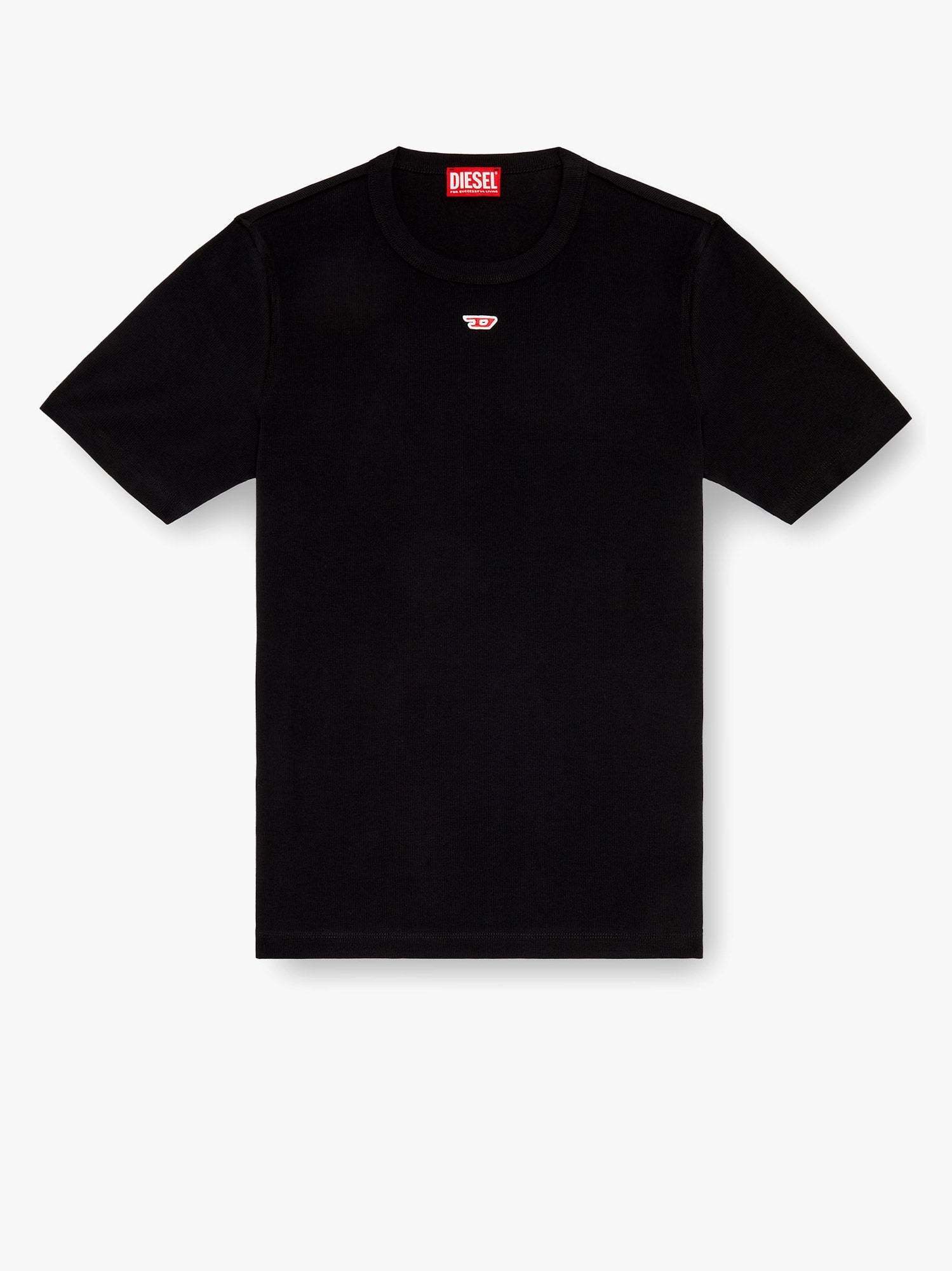 Tシャツ・カットソー DIESEL Cotton t-shirt with frontal logo Nero