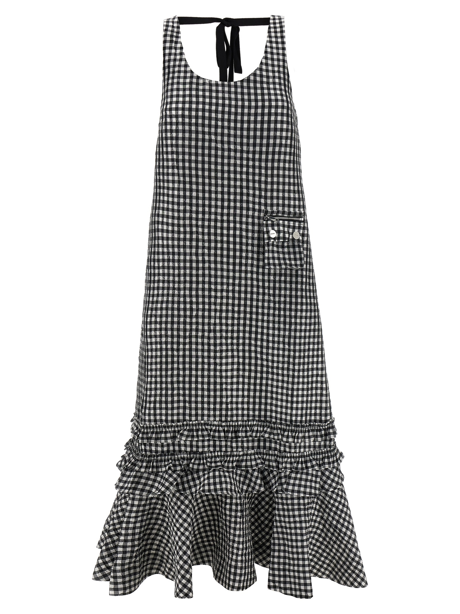ワンピース Ganni 'Crinkled Check Long' dress