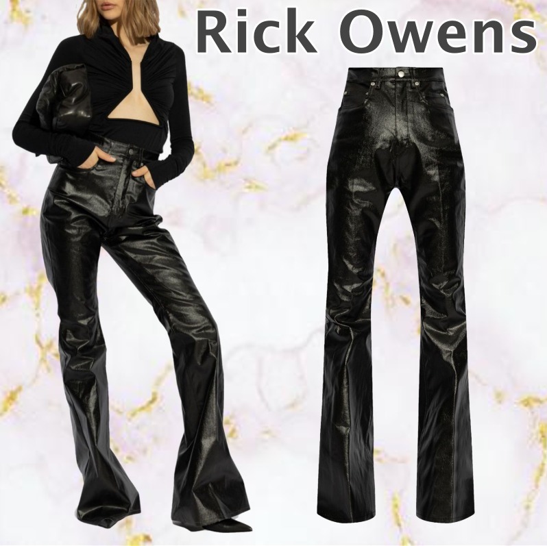 【RICK OWENS】ブラック ブーツカット トラウサーズ