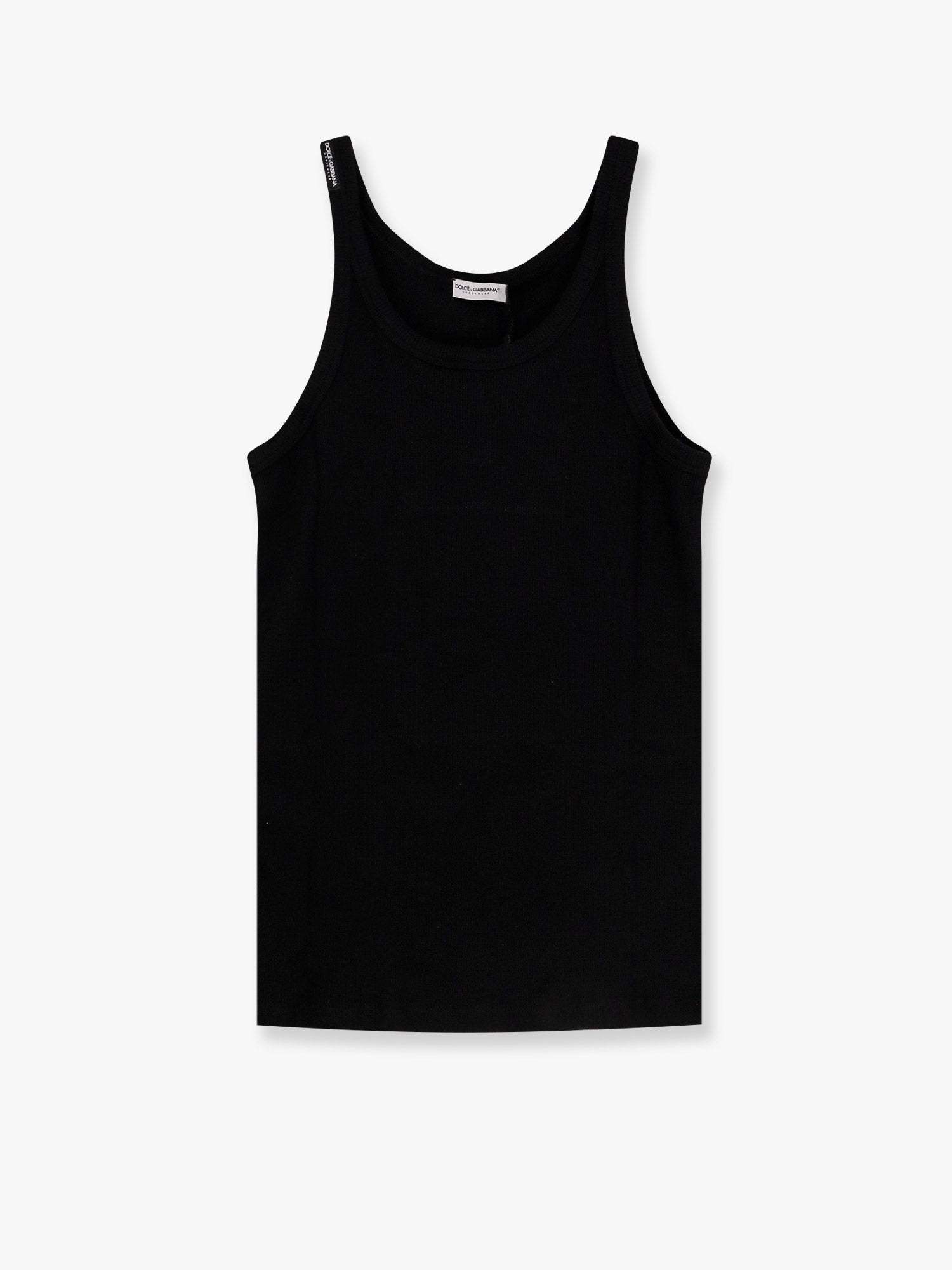 Tシャツ・カットソー DOLCE & GABBANA Ribbed cotton tank top Nero