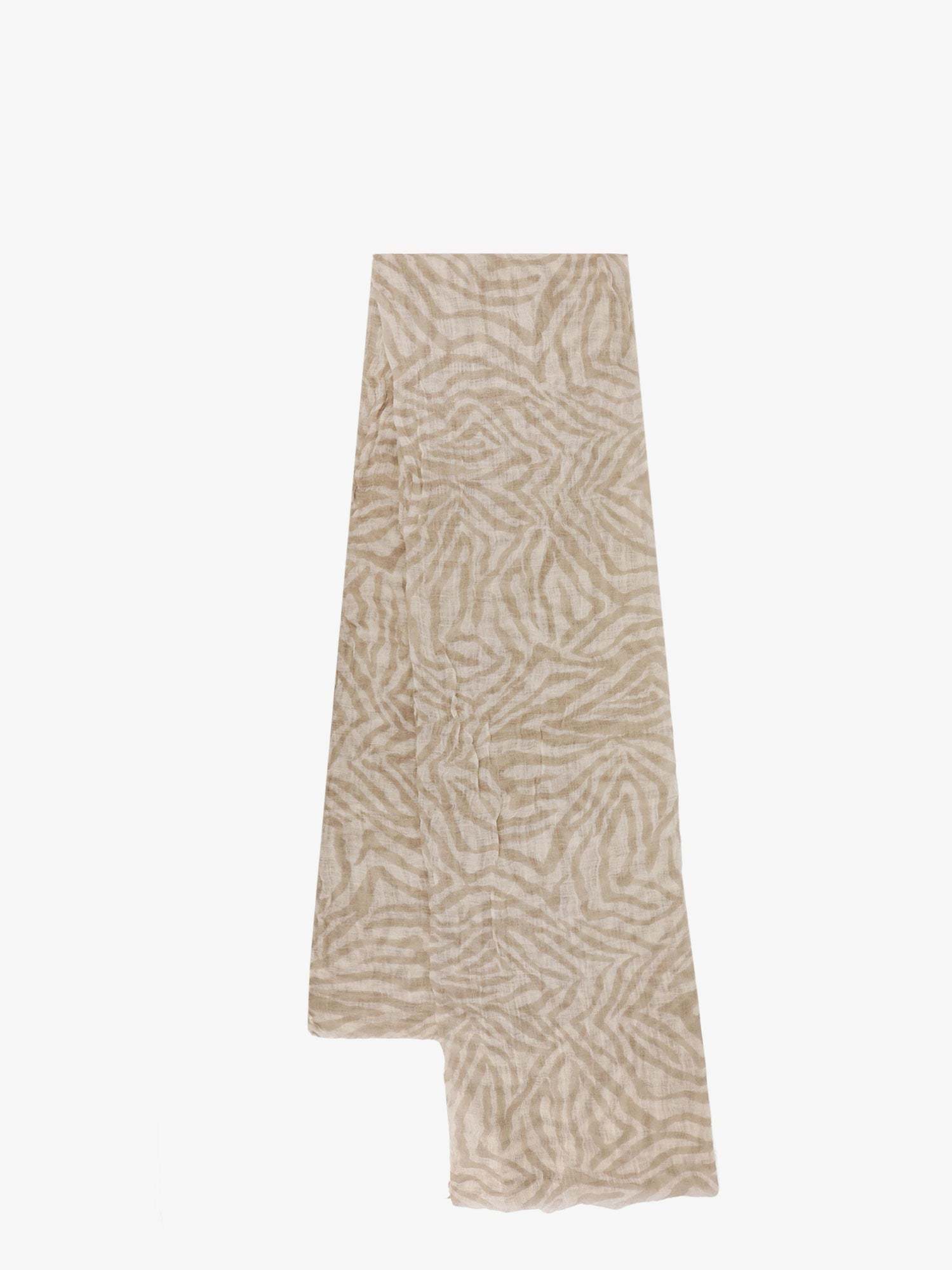 スカーフ BRUNELLO CUCINELLI Ethnic print linen scarf Beige