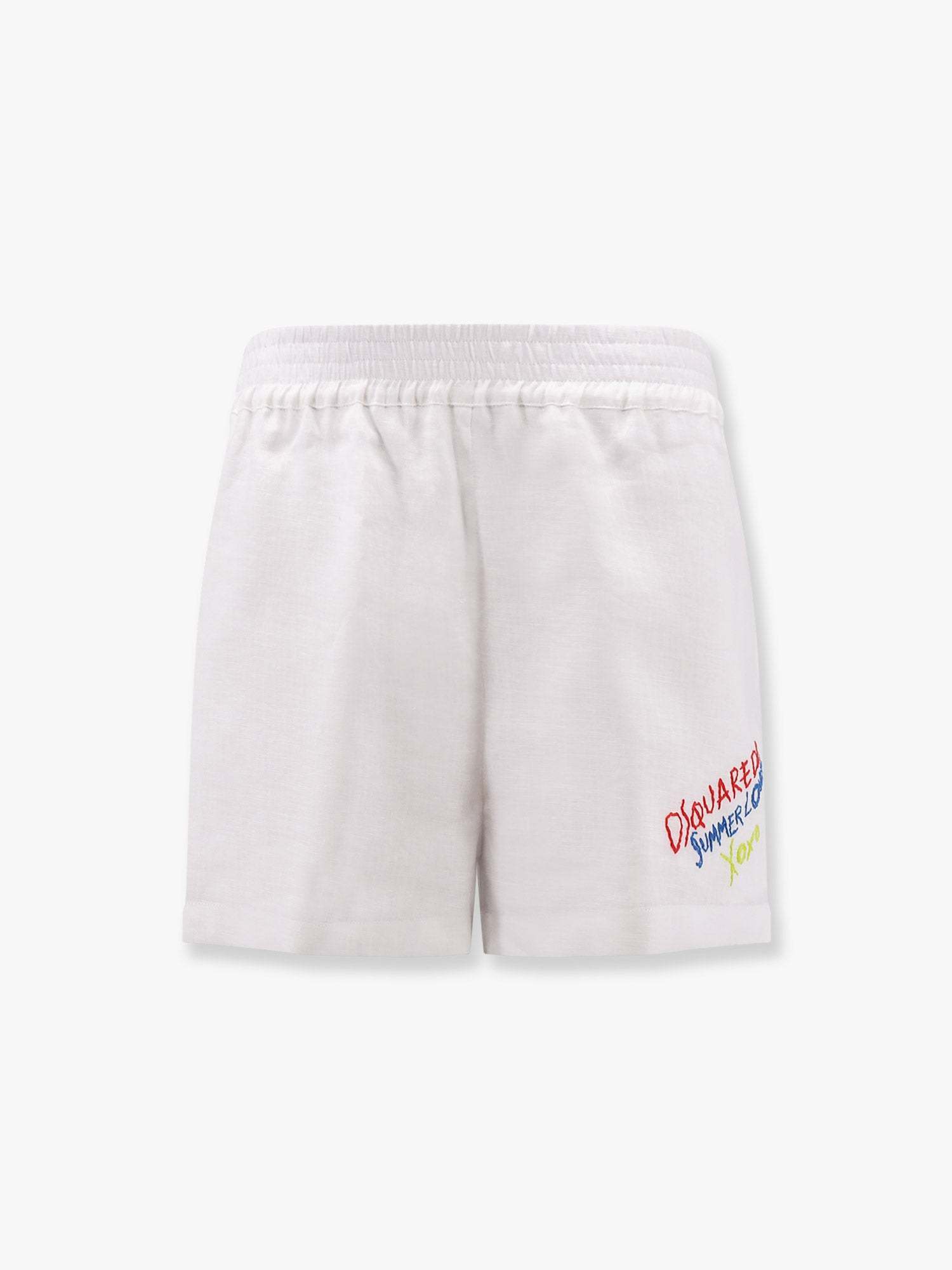 ショートパンツ DSQUARED2 Dsquared2 Summer Lovers linen shorts Bianco