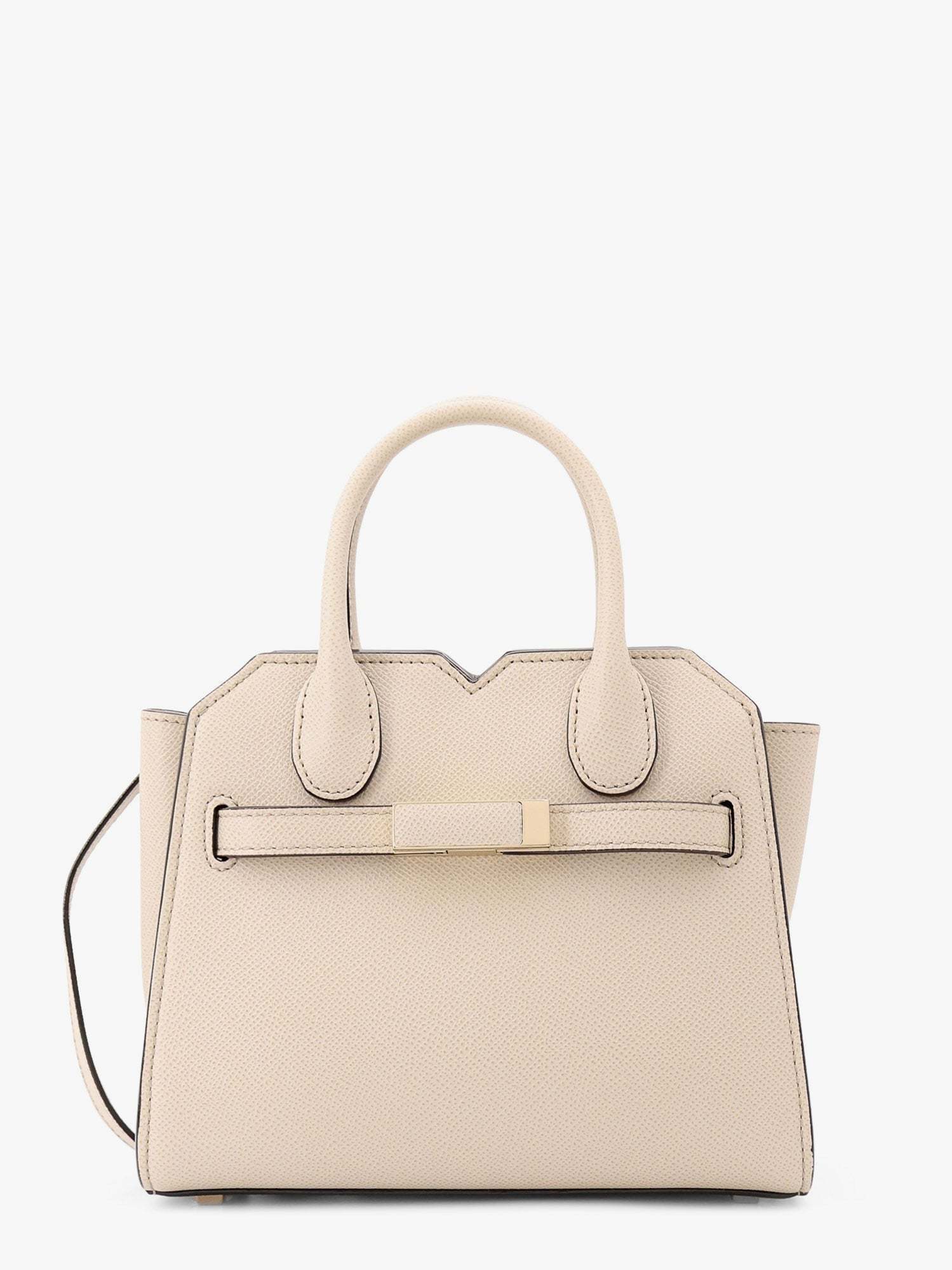 ハンドバッグ VALEXTRA Leather handbag with frontal walker and strap Beige