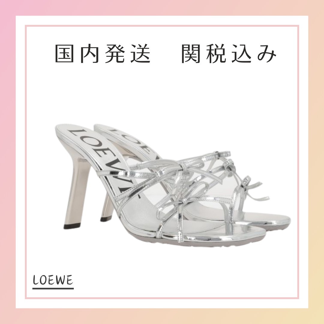 サンダル・ミュール LOEWE Petal sandals in laminated leather