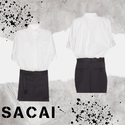 【sacai】DOESKIN MIX DRESS ブラック