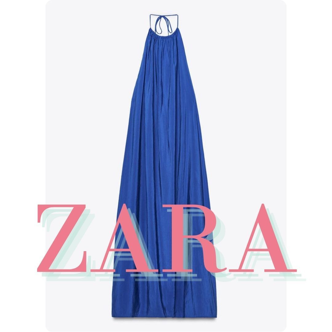 ZARA フルイドホルターネックミディ丈ワンピース 2180/311