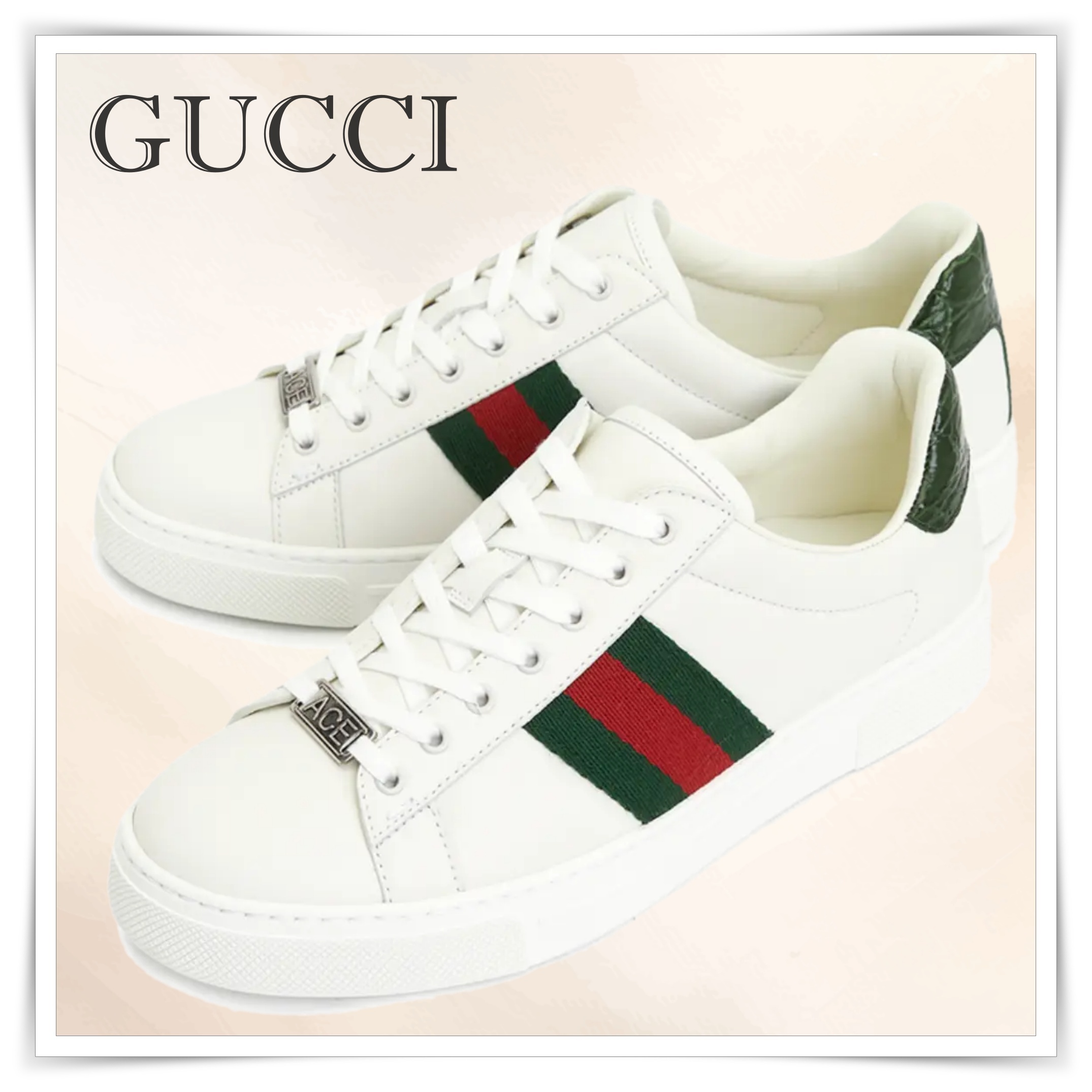 GUCCI ACE ウェブ ストライプ ウィメンズ スニーカー 関税込