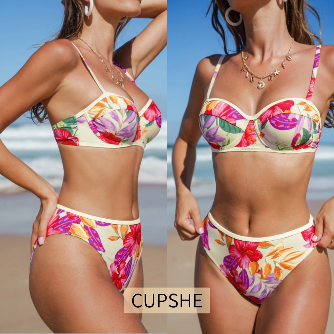 【CUPSHE】フローラルビキニセット