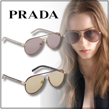 国内直営、ロゴ入り【PRADA】シンボル サングラス ピンク (PRADA