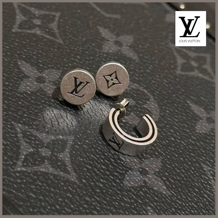 【シンプルでかっこいい3Set】Louis Vuitton ピアス LVテーラー