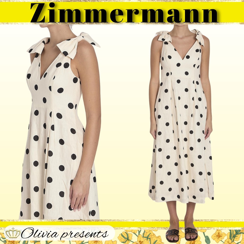 【Zimmermann】クラッシュ Vネック ミディドレス