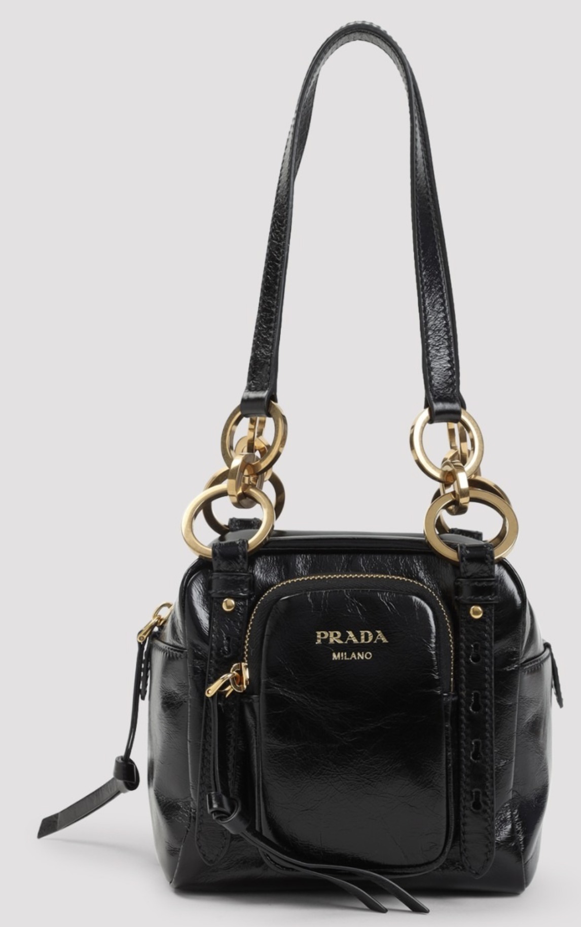 PRADA ダングル レザー トップハンドル ミニバッグ