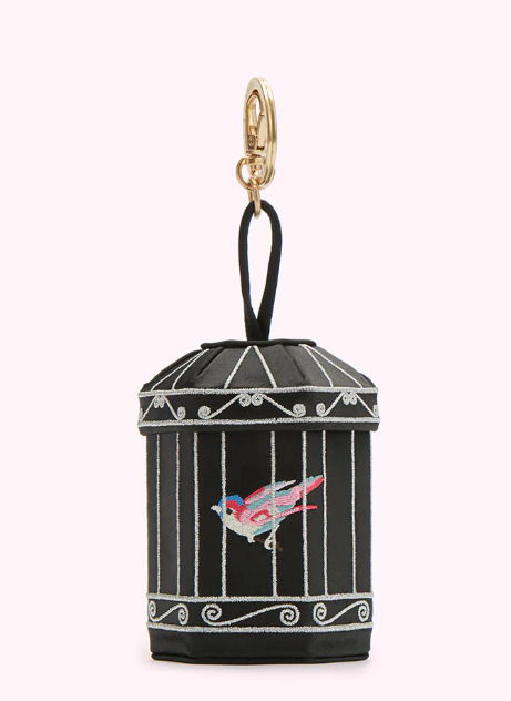 LULU GUINNESS ブラックバードケージミニコレクタブルチャーム