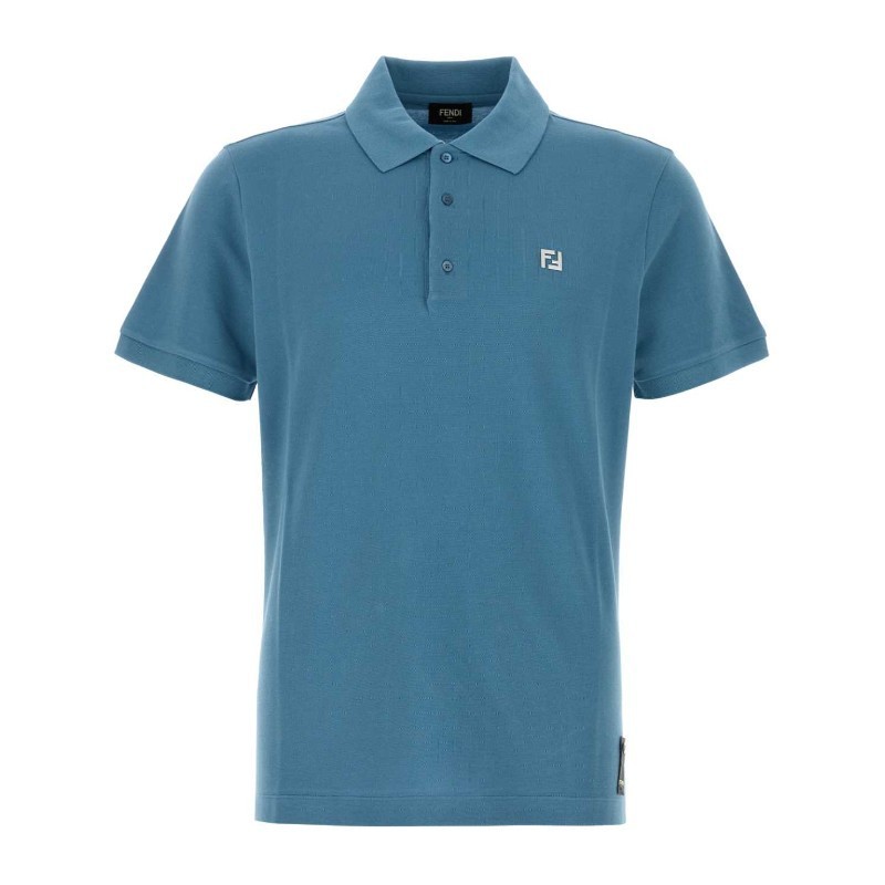 Tシャツ・カットソー FENDI Air Force blue piquet polo shirt  (FY0985AUA5 F0U6K)