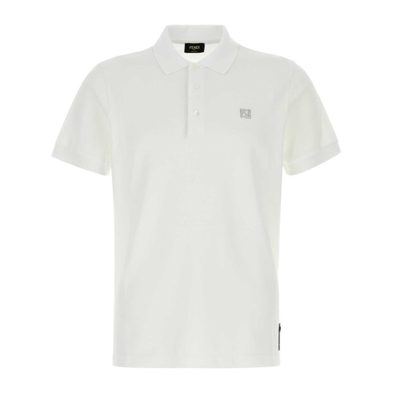 Tシャツ・カットソー FENDI SS25 White piquet polo shirt  (FY0985AUA5 F0QA0)