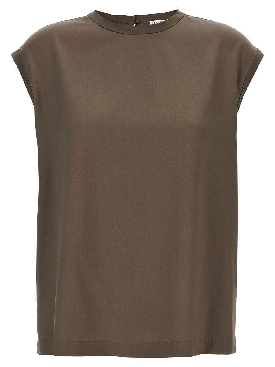 【関税＆送料込み】Brunello Cucinelli Monile Satin T-Shirt