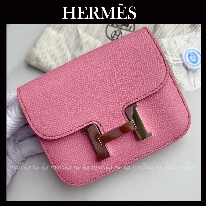 希少☆大人ピンク【HERMES】コンスタンス スリムウォレット