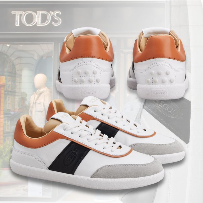 【直営店保証付き】TOD'S タブ ロゴ＆スエードレザースニーカー