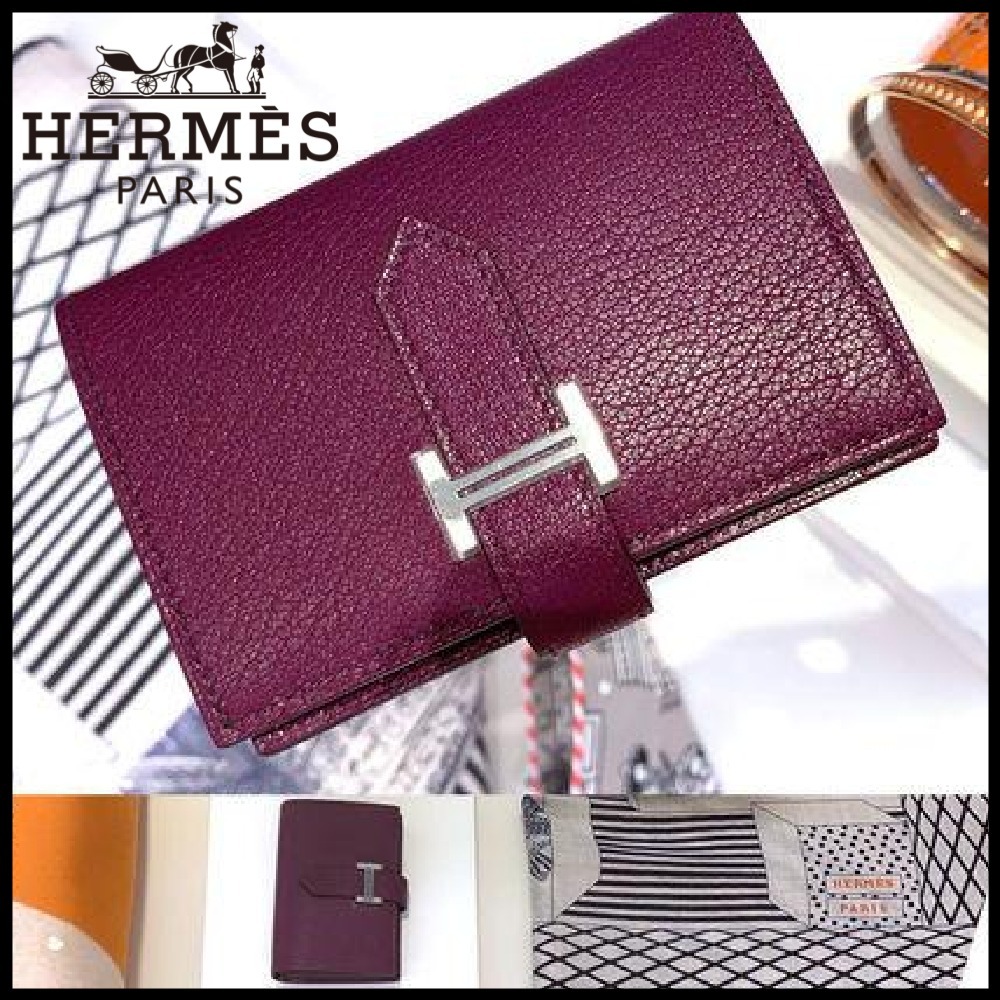 HERMES 超入手困難 ベアンミニ財布 Anemone S金具