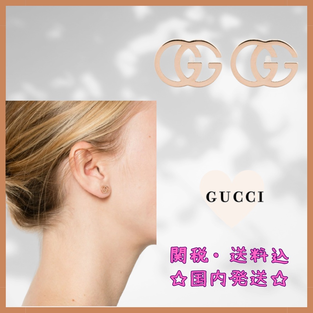 GUCCI☆GGランニングピアス 18Kローズゴールド【関税/送料込み】