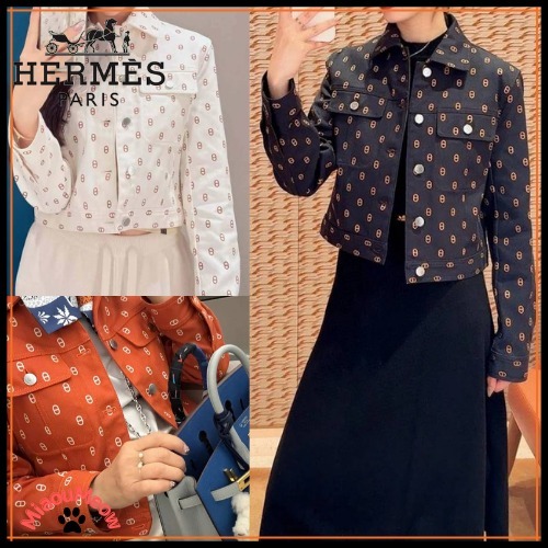【上品♪着やすい】HERMES★デニム風ジャケット